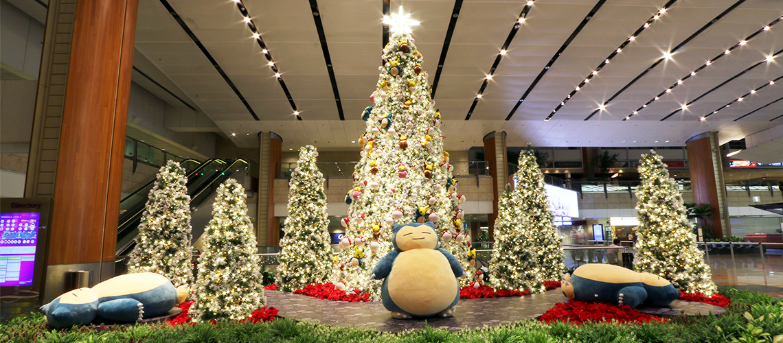 Spot three life-sized Snorlax as your enter the Terminal 2 Departure Hall 